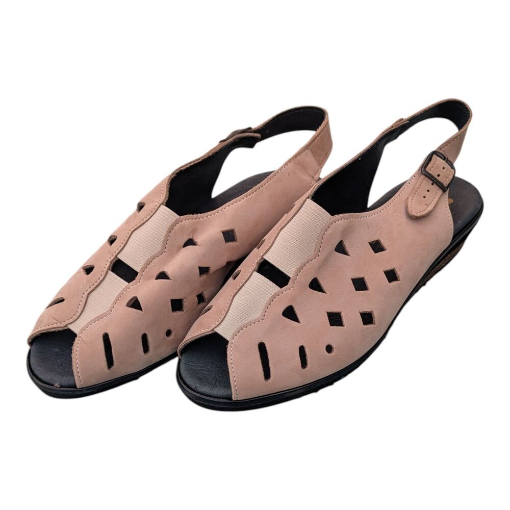 Spring Step Dublita Women's Beige Suede Leather Slingback Comfort Sandals 7.5